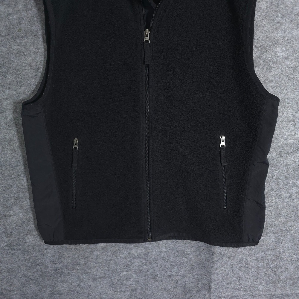 Gap X Soft Fleece Full Zip Vest Sleeveless Jacket Mens Size M Mock Neck Black - Picture 2 of 15